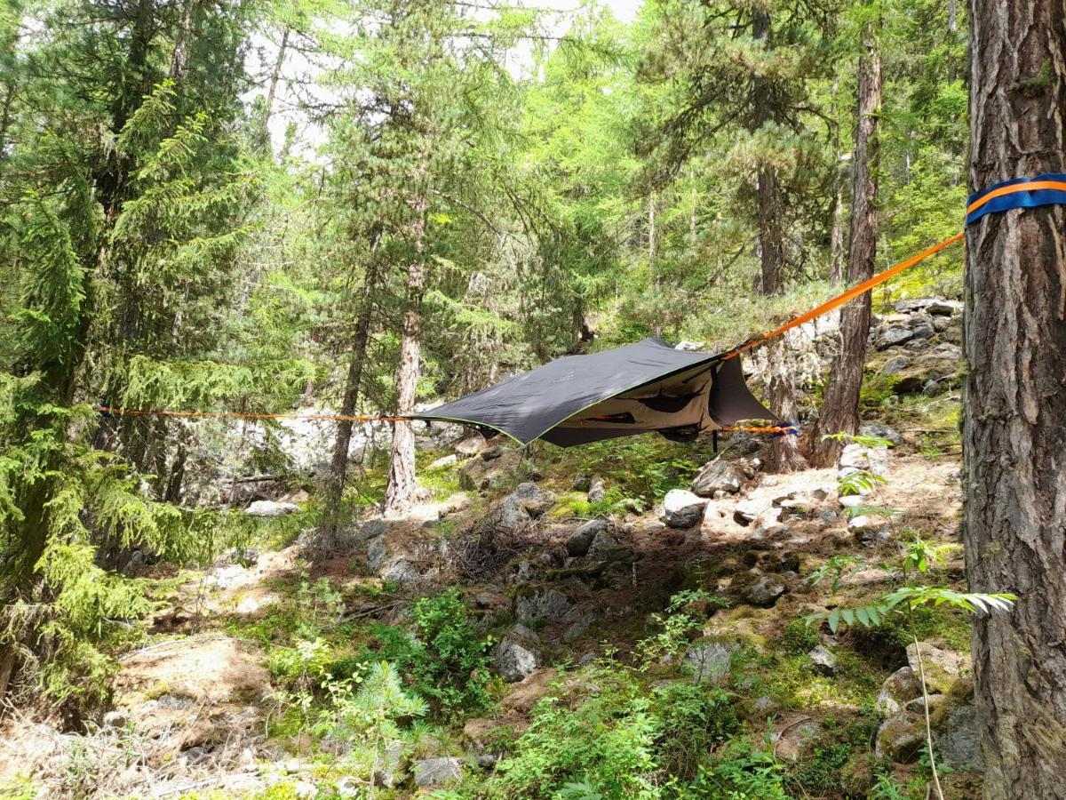 Baumzelte Robis Waldspielpark Hotel Grächen Buitenkant foto